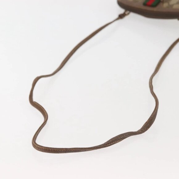 GUCCI GG Supreme Web Sherry Line Bag PVC Beige Gold 904 02 047 Auth 142652 - Picture 8 of 16